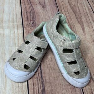 STRIDE RITE Hadley Sparkly Sneaker Shoe Velcro Girls Size 10 Wide